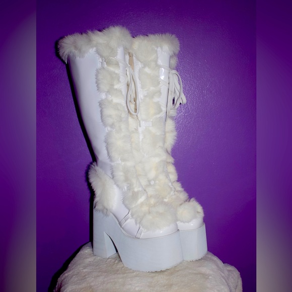 White Platform Boots - Picture 3 of 9